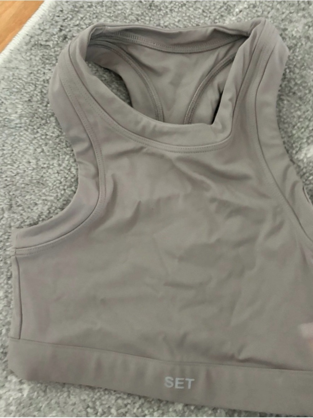 SET Active Taupe High-Neck Racerback Sports Bra XS